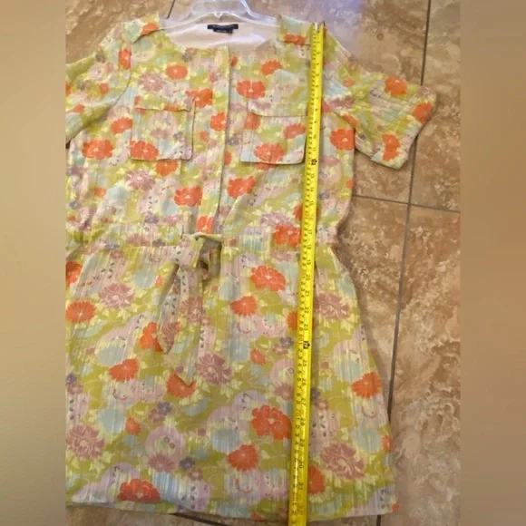 BCBMAXAZRIA Floral Print Chinoiserie romper Mini Dress, Drawstring Waist, Medium - Picture 11 of 16